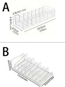 1 件透明亚克力化妆品收纳盒、珠宝收纳盒、眼影盘盒、化妆盒、浴室台面梳妆台、大容量化妆品收纳盒、办公桌塑料容器，适用于卧室、家庭、浴室、梳妆台，是送给妈妈、爸爸、男士、朋友、老师的有趣礼物 - 彩色 - 查看 3