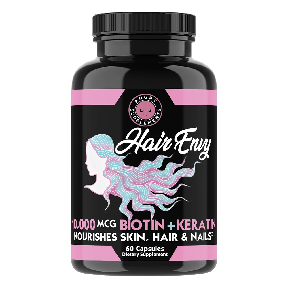 Angry Supplements Hair Envy, Biotin + Keratin For Hair, Skin, Nail Health Capsules, 60ct (30 Servings) - 其他 - 查看 1