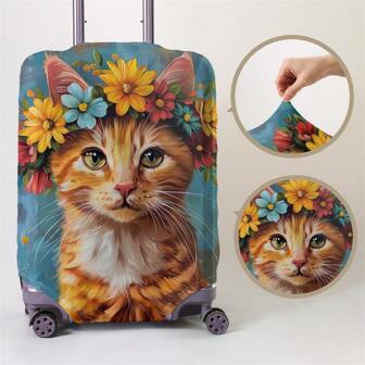 动物图案行李箱盖 18-32 英寸灵活行李箱盖，适用于 18-32 英寸行李箱盖防刮保护器行李箱保护器行李箱盖保护套防尘罩行李箱防尘罩旅行配件返校、学校用品、商店返校、教室、外壳