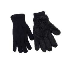 2/1pair Winter Cold-Proof Fleece Knitted Gloves Warmers Gloves Soft Warm Double Layer Male Thickened Cycling Gloves Ski Gloves For Women Men - Black - View 5