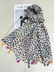 Fashion Leopard Printed Scarf, New Outdoor Travel Beach Sunscreen Shawl Scarf For Women, Linen Texture - Multicolor - View 15