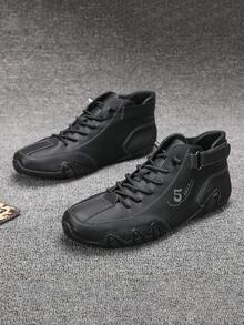 Women's Non-Slip Walking Shoes Outdoor Fashion Casual Ankle Boots - 黑色 - 查看 6