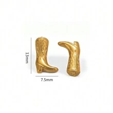 3pcs Stainless Steel 18K Gold-Plated Boots Pendant Pendant DIY Necklace Earrings Jewelry Accessories Making