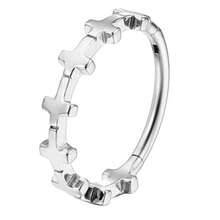 PIERCING RING SURGICAL STEEL PVD ARTICULATED SEGMENT CROSS - Bạc - Xem 1