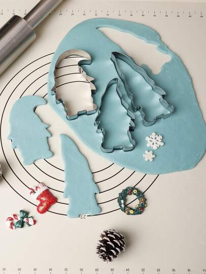 3pcs 3D Santa Claus Cookie Cutter Set, Creative Kitchen Baking Tools For Cookies, Fondant Cake, Christmas/Halloween Gifts Christmas Gifts Merry Christmas Christmas Eve Christmas Party