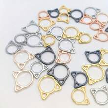 60/100piezas Juego de marcadores de punto de crochet y tejido con diseño de cabeza de gato en colores variados, disponible en 3 tamaños, incluye sostenedores de puntada y marcadores de tejer seguros, accesorios prácticos de crochet con cierre, anillos con patrón de gato lindo, para accesorios de herramienta auxiliar de aguja de metal, marcadores de costura y tejido (color aleatorio) - Plata+Negro+Oro+Oro rosa - Ver 10