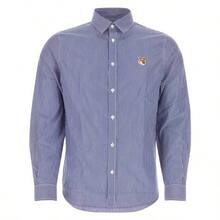 Maison Kitsuné Fox Head Stripe Long Sleeve Shirt Blue - Màu xanh lam - Xem 1