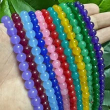 Naturalny czerwony żółty niebieski chalcedon AAAAA luźne koraliki do wyrobu biżuterii DIY zawieszki bransoletki kolczyki 15" pasmo 4/6/8/10mm