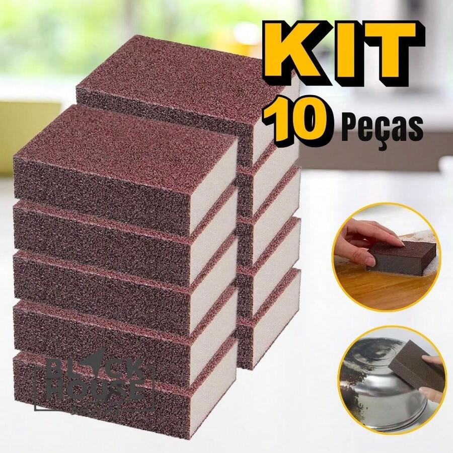 Kit 10 Magic Sponges Heavy Duty Cleaning Stainless Steel Pan Removes Rust Clink - Rỉ Nâu - Xem 1