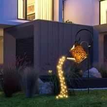 Solar Watering Can Light Retro Metal 36LED Kettle String Lights Waterproof Fairy Lights Hanging Solar Powered Lanterns Outdoor Garden Flower Decor For Pathway Patio Yard Christmas - Bronze - View 4
