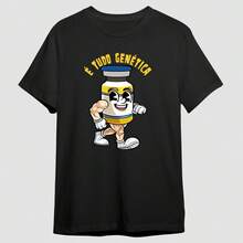Unisex Basic T-Shirt It's All Genetics Workout Gym - 黑色 - 查看 3