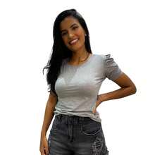 Women's Princess Sleeve Blouse With Puff Sleeve Effect Evangelical Fashion Blogger - 灰色 - 查看 2