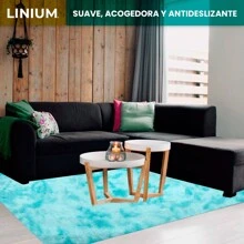 Alfombra Tapete Decorativa Sala Hogar 160x120cm Suave - Azul menta - Ver 5