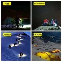1pc Aluminum Alloy Bicycle Front Light, USB Rechargeable High Brightness Mountain Bike Warning Light For Night Riding - Black - View 8
