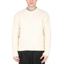 AMI Cable Crew Neck Wool Knit Top Offwhite - 白色 - 查看 3