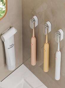 3 pièces Set de support pour brosse à dents, organisateur mural sans perçage pour tasse de salle de bain et brosse à dents électrique