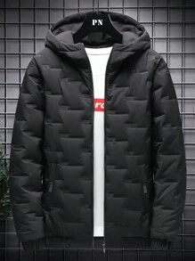 Abrigo acolchado de unicolor para hombres, modelo 2024, cálido para el invierno