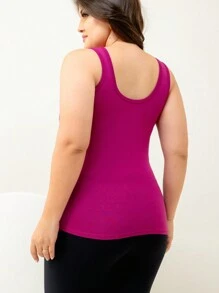 Women's Basic Wide Strap Tank Top - 粉色 - 查看 2