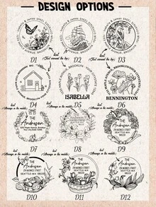 Customized Wooden Stamp, Fixed Pattern, Support Customized All Text, Suitable For Wedding Address, Anniversary And Gifts Back To School - Wood - View 4