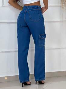 Women Jeans - 藍色 - 查看 5