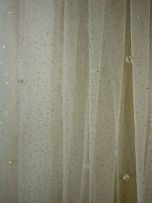 1 Pc Faux Pearl Length 2.3M(91Inch) Soft Glitter Tulle Wedding Bridal Veil With Metal Comb White Ivory Fall Clothes For Women Valentine's Day Accessories - Multicolor - View 3