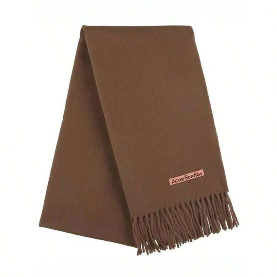 Acne Studios Wool Fringe Scarf Caramel Brown SHEIN USA