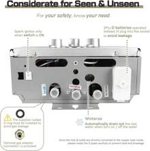 BriSunshine 12LPM Gasdurchlauferhitzer,24KW LPG Durchlauferhitzer mit Super Niedrigem 0,2 bar Startwasserdruck,für Zuhause,Wohnmobile,Kabinen,Scheunen,Geeignet für Propan & Butan