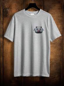 T-Shirt Shirt Dem Slayer Anime Manga Inosuke Ref 2113 VEST NERD - 灰色 - 查看 2