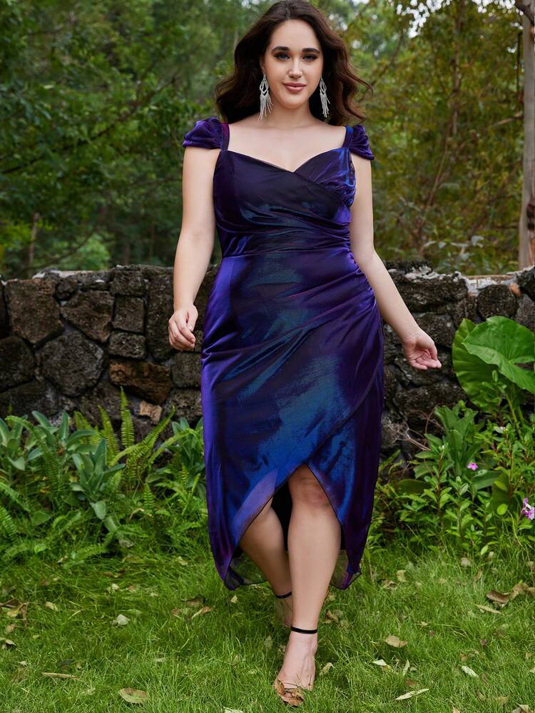 Plus Size Women Banquet Dress, Sweetheart Neckline Mermaid Formal Gown, Cocktail Semi Formal Dress, For Birthday, Wedding Guest, Graduation, Dinner, Homecoming, Party Dress - Multicolor - View 9