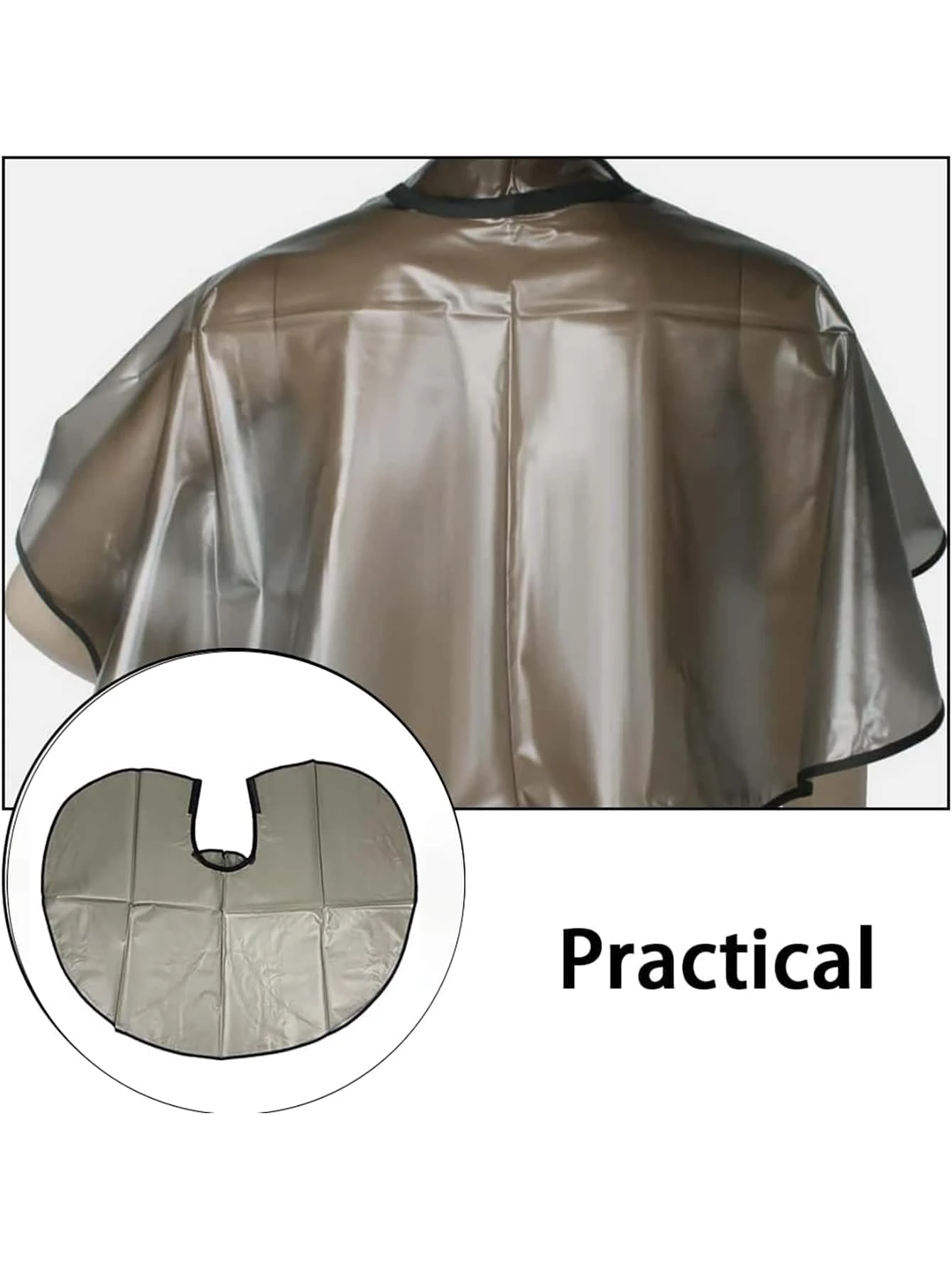 調整可能なフック&ループ式、パーマやヘアカラーに最適な撥水ケープ。ヘアサロンのスタイリスト向け散髪やカラーリングツールとしても使えます