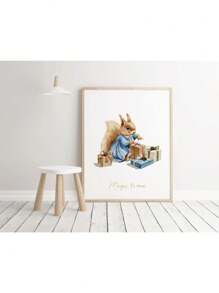 1 件圣诞节海报可爱卡通绘画海报麋鹿圣诞老人帆布印刷节日海报墙壁艺术装饰画家居装饰无框，圣诞礼物 - 彩色 - 查看 44