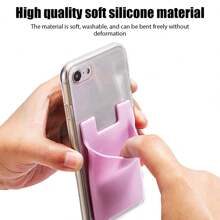 5pcs Silicone Self-Adhesive Phone Card Holder Multi-Color Single-Layer Portable Phone Back Card Holder Sticker Credit Card Bank Card Holder Bag Phone Back Card Cover Storage Change Card Bag - Multicolor - View 5