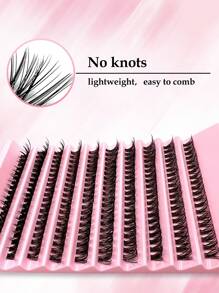 10 Row 200PCS,50D Cluster Individual Lashes,8-16mm Cluster Lashes,D Curling,Natural Look,Mixed Tray,DIY Eyelash Extension,Volume Lash Clusters,Eyelashes Cilias Makeup,Extra Thick&Fluffy&Natural Look,Reusable Individual Eyelash Extensionlash Clusters,Eyelash Clusters,Individual Eyelashes,Lashes,Fake Lashes - DD - View 6