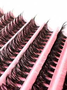 10 Row 200PCS,50D Cluster Individual Lashes,8-16mm Cluster Lashes,D Curling,Natural Look,Mixed Tray,DIY Eyelash Extension,Volume Lash Clusters,Eyelashes Cilias Makeup,Extra Thick&Fluffy&Natural Look,Reusable Individual Eyelash Extensionlash Clusters,Eyelash Clusters,Individual Eyelashes,Lashes,Fake Lashes - DD - View 5