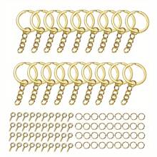 120 piezas/set Kit de anillos de salto DIY para llaveros - Pasador de ojo de tornillo de aleación de zinc mini premium para fabricación de joyas, artesanía y reparación - Accesorio de caja de herramientas fácil de usar