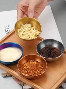 2PCS/4PCS Sauce Cup Condiment Cups Stainless Steel Sauce Dish Dipping Bowl Small Seasoning Round Side Dish Bowls Plate For Appetizer Pinch Soy Sushi - Nhiều màu - Xem 9