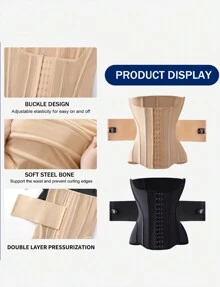 Man Waist Shaper Waist Cincher Belly Shaping Corset Wrap Belt Waist Trainer Shaper Tummy Control Shapewear - 黑色 - 查看 4