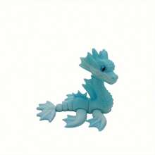 1pc Mini Sea Dragon 3D Printing Model, Scales Colorful And Shiny, Eyes Gradient - Perfect Choice For Home Decor And Desk Accessories,3d Printed Stuff,3d Dragon With Egg,3-D Dragons - Multicolor - View 7