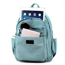 Women's Casual College Backpack Medium Waterproof Nylon - 淺粉色 - 查看 9