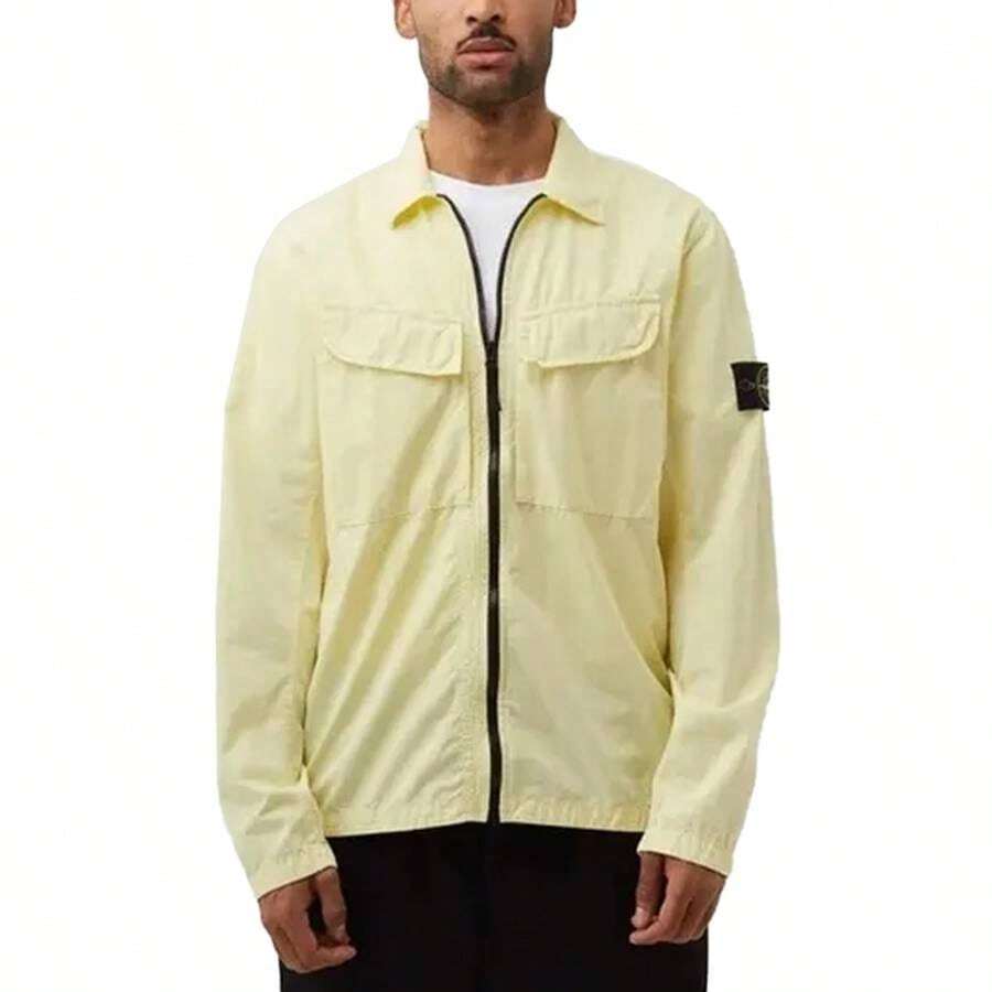 Stone Island Wappen Patch Old Effect ZipUp Jacket Beige SHEIN USA