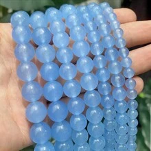 Naturalny czerwony żółty niebieski chalcedon AAAAA luźne koraliki do wyrobu biżuterii DIY zawieszki bransoletki kolczyki 15" pasmo 4/6/8/10mm