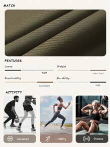 UZISER 男友风男士日常休闲防风保暖个性化字母图案落肩套头卫衣 - 橄欖綠 - 查看 8