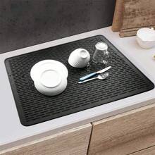 Kitchen Countertop Silicone Pad-Resistant Silicone Baking Pad, Large Pastry Pad, Glass Countertop Stove Cover Countertop Protective Pad, Coffee Machine, Crafts, Gray, Anti Slip Pad, To Prevent The Pot From Sliding During Cooking - 灰色 - 查看 6