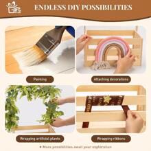 1pcs Wooden Baby Shower Crate Closet, Baby Storage Crate With Handle, Basket For Baby Shower Gifts, Welcome Gift Basket For Newborn Boys Girls, Pregnancy Gifts For New Parents