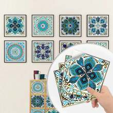 10pcs Ditsy Floral Retro Ceramic Tile Wall Stickers - Instantly Refresh Your Kitchen, Stairs, Bathroom And Cabinets With DIY Self-Adhesive Waterproof Wallpaper - Beautiful Wall Decor, Great Choice!