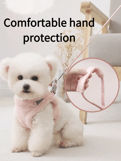 1 Piece Autumn And Winter Warm Reflective Velvet Small And Medium Pet Harness