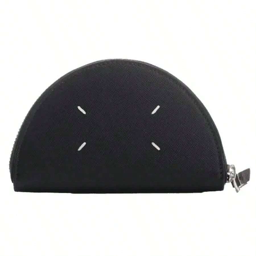 Maison Margiela Micro Halfmoon Leather Pouch Bag Black