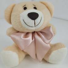 Bear - Teddy Bear - P 14 Cm Satin Bow For Decoration And Niches In Baby Rooms - TED BEAR P 搭配玫瑰色緞面蝴蝶結 - 查看 1
