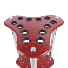 SHZICMY Billiards Pool Stick Holder, Floor Stand Pool Cue Rack, Hardwood Pool Cue Organizer Suit For 12 Cues Sticks, Storage Pool Table Accessories Equipment Organizer Red - Red - View 9