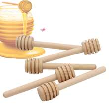Mini cucchiaio di legno per il miele, cucchiaio di legno con manico lungo, accessori per barattoli di miele, bastoncino per mescolare latte e tè, utensili da dessert, accessori da cucina - Albicocca - Visualizzare 14